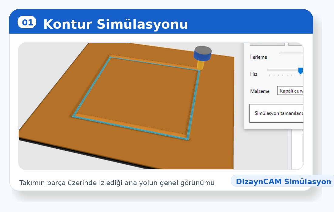 Toolpath odaklı CAM simülasyon örneği
