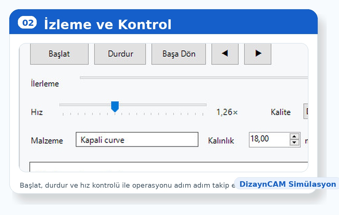 Takım ve malzeme odaklı CAM simülasyon örneği